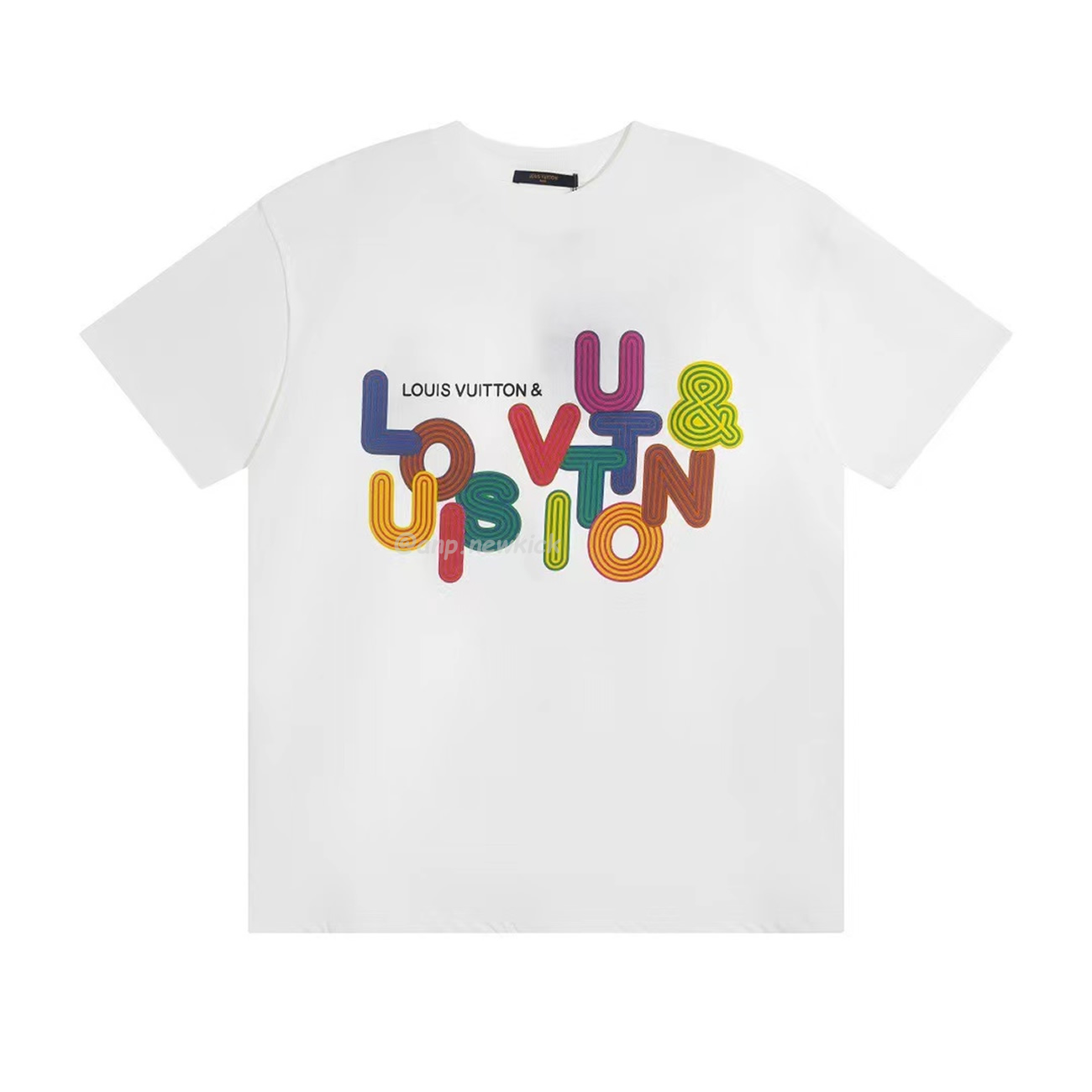 Louis Vuitton Colorful Letter Printed Short Sleeves T Shirt (1) - newkick.cc